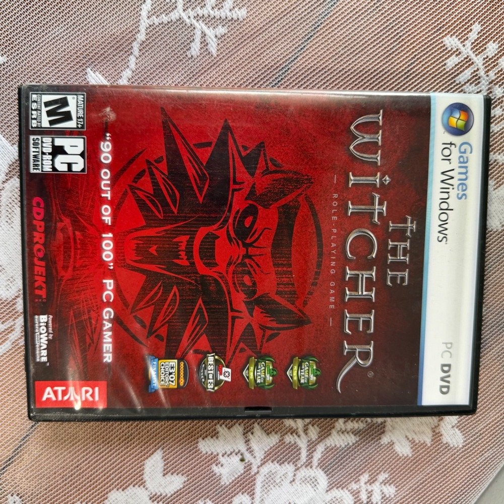 Atari‎ The Witcher PC Game Windows DVD Red Original 2007 Release RPG UNTESTED